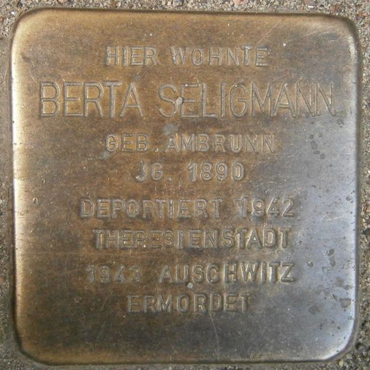 Stolperstein en memoria de Berta Seligmann