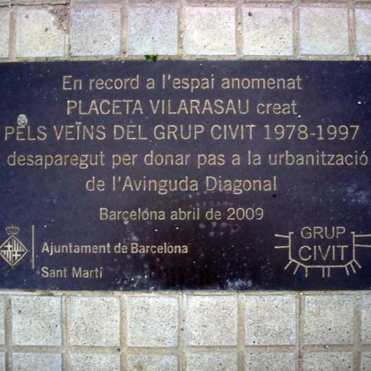 Placa commemorativa de la Placeta Vilarasau