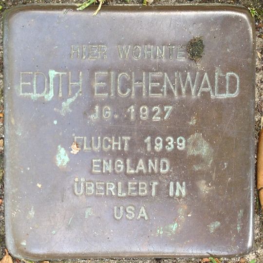 Stolperstein à la mémoire d’Edith Eichenwald