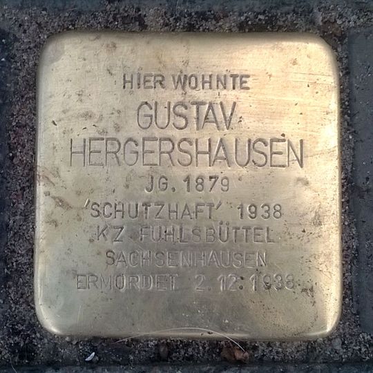 Stolperstein en memoria de Gustav Hergershausen