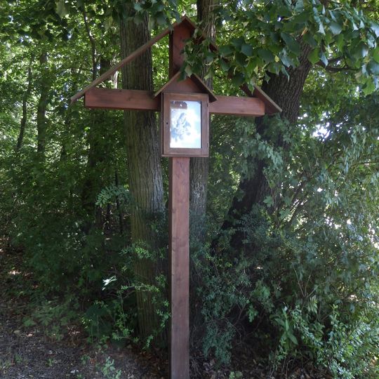 Holzkreuz mit Marienbild