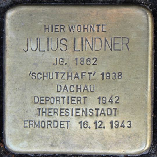 Stolperstein à la mémoire de Julius Lindner