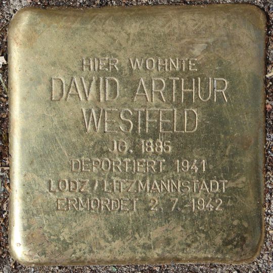 Stolperstein en memoria de David Arthur Westfeld