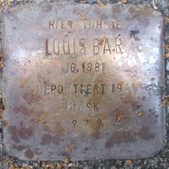 Stolperstein dedicated to Louis Bär