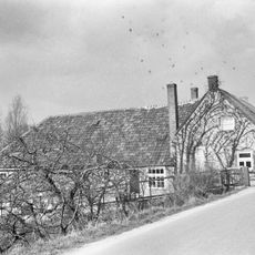 Boerderij. Op T-vormige plattegrond, waarvan het door een rieten zadeldak gedekte woonhuis. Vensters met luiken en 20-ruitsschuiframen. In de noordgevel van de stal jaartalankers
