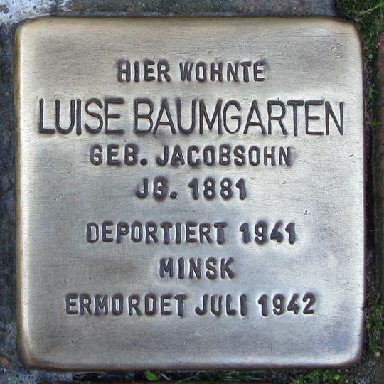 Stolperstein en memoria de Luise Baumgarten