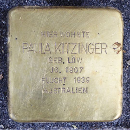 Stolperstein dedicated to Paula Kitzinger née Löw