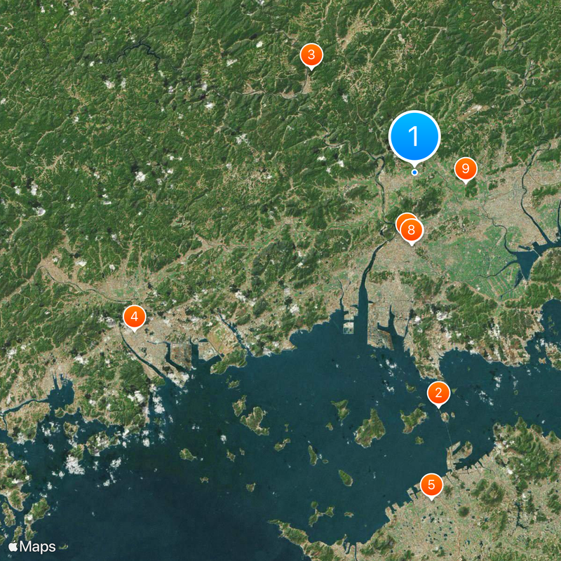 Provinz Bitchū Karte