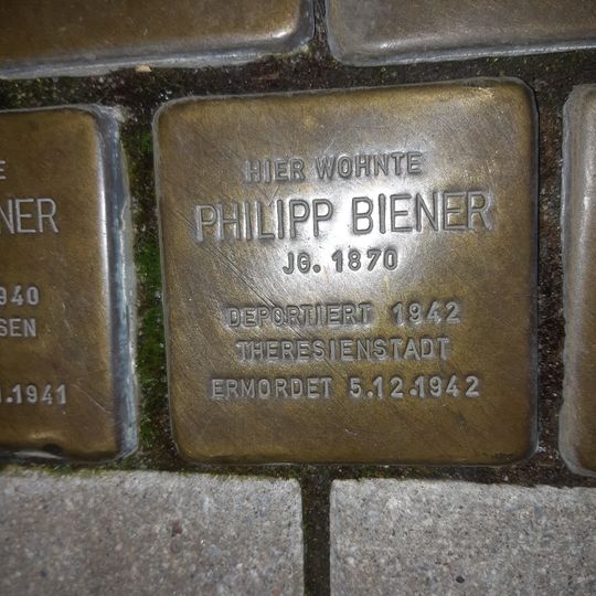 Stolperstein dedicated to Philipp Biener