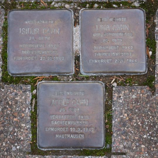 Stolperstein à la mémoire d’Isidor Cahn