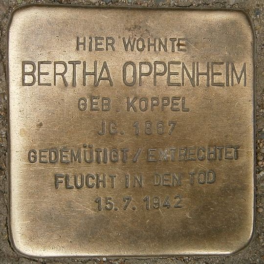 Stolperstein dedicated to Bertha Oppenheim