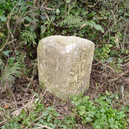Milestone, 150m S of turn to South Milton