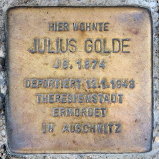 Stolperstein dedicated to Julius Golde
