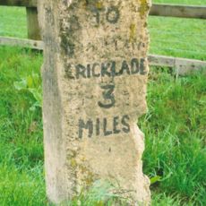 Milestone, Minety Road; Calowe Hill, in front of Brookdeen House by drive to Leighfield Lodge Farm