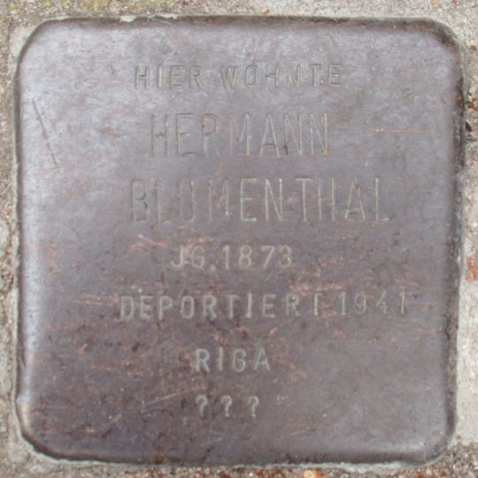 Stolperstein dedicated to Hermann Blumenthal