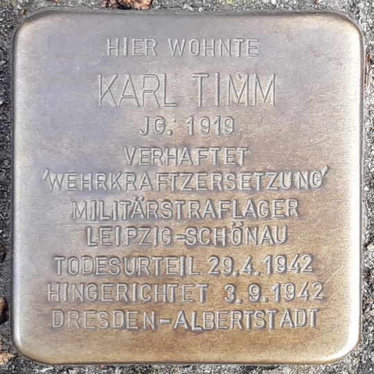 Stolperstein für Karl Timm