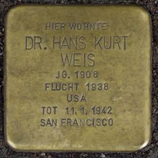 Stolperstein dedicated to Hans Kurt Weis