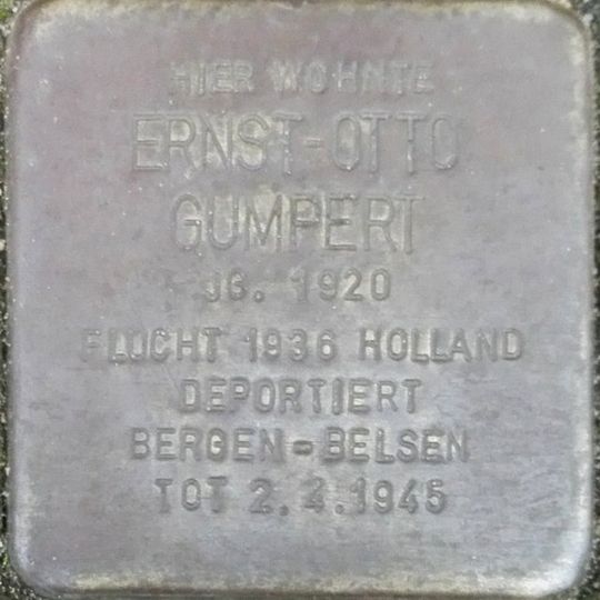 Stolperstein dedicated to Ernst-Otto Gumpert