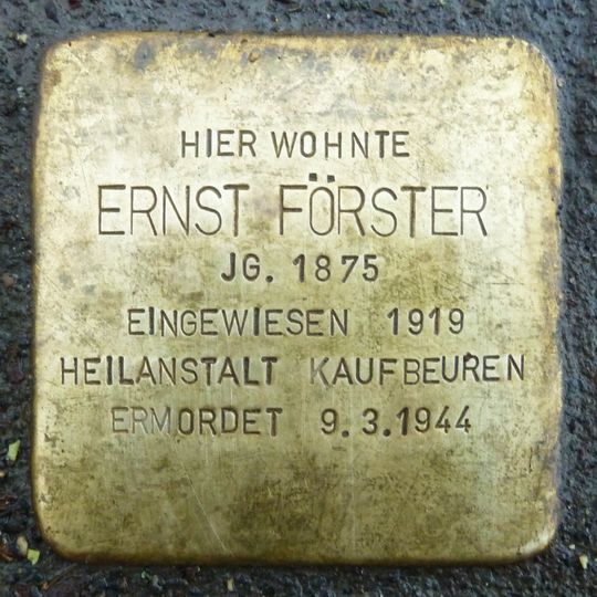 Stolperstein à la mémoire d’Ernst Förster
