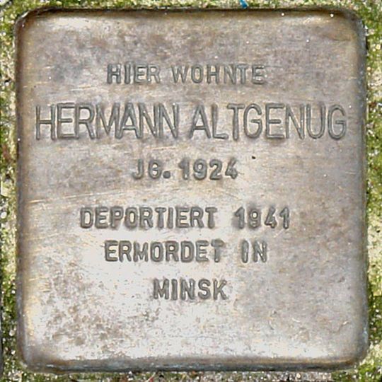 Stolperstein dedicated to Hermann Altgenug