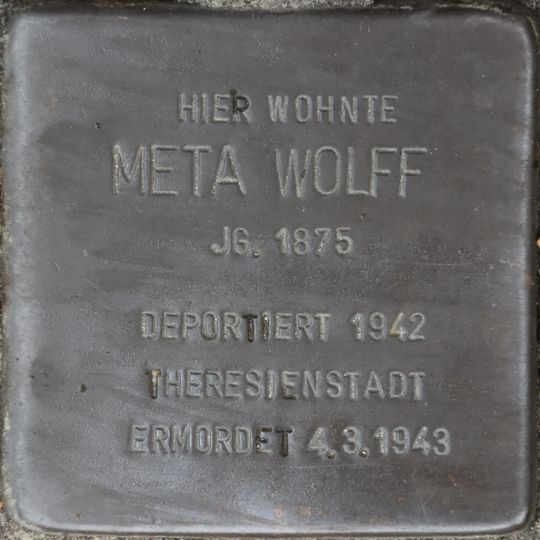 Stolperstein dedicated to Meta Wolff