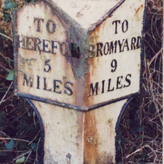 Mile Post About 25 Yards North-East Of Lodge To Former Thinghill Grange Estate