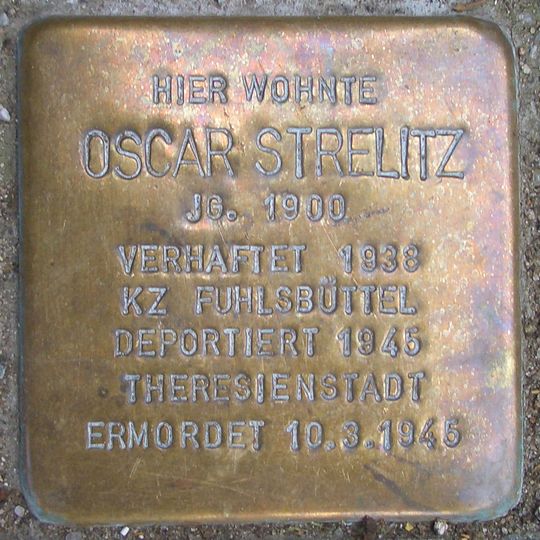 Stolperstein en memoria de Oscar Strelitz