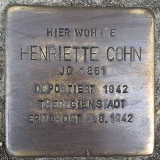 Stolperstein à la mémoire de Henriette Cohn