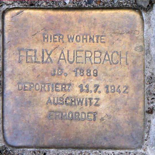 Stolperstein en memoria de Felix Auerbach