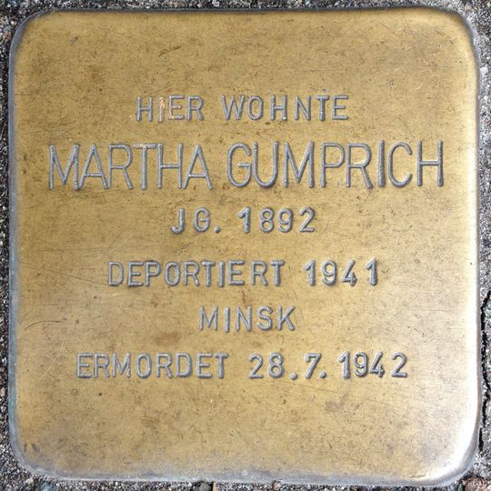 Stolperstein en memoria de Martha Gumprich
