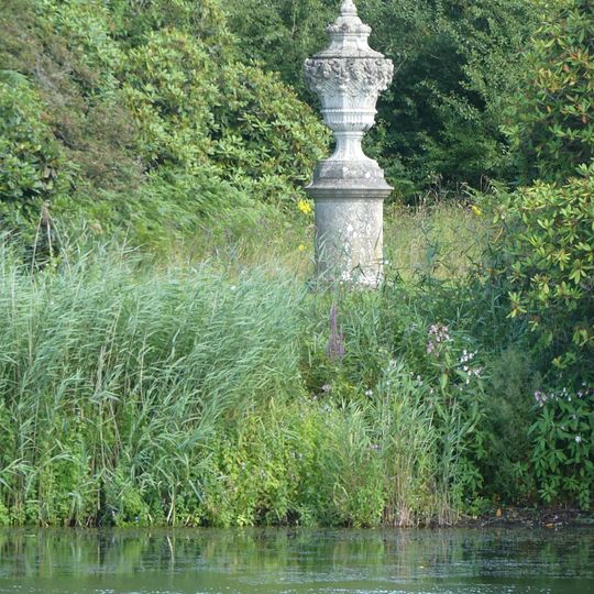 Large urn east of fish pond