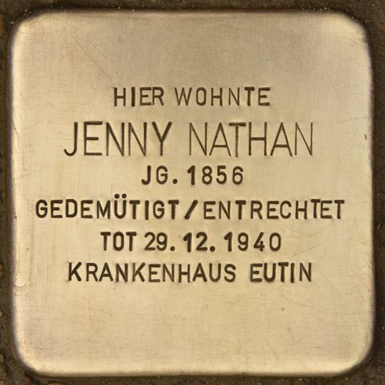 Stolperstein à la mémoire de Jenny Nathan