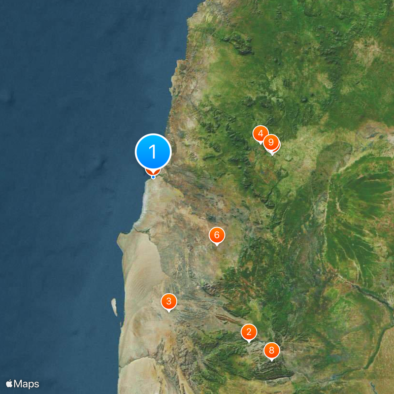 Provincia di Namibe Mappa