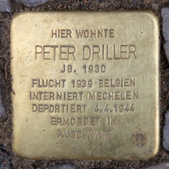 Stolperstein dedicated to Peter Driller
