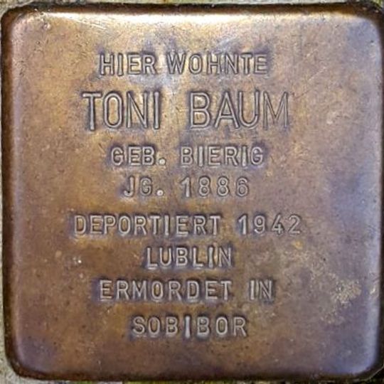 Stolperstein en memoria de Toni Baum geb. Bierig