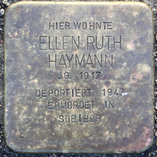 Stolperstein dedicated to Ellen Ruth Haymann