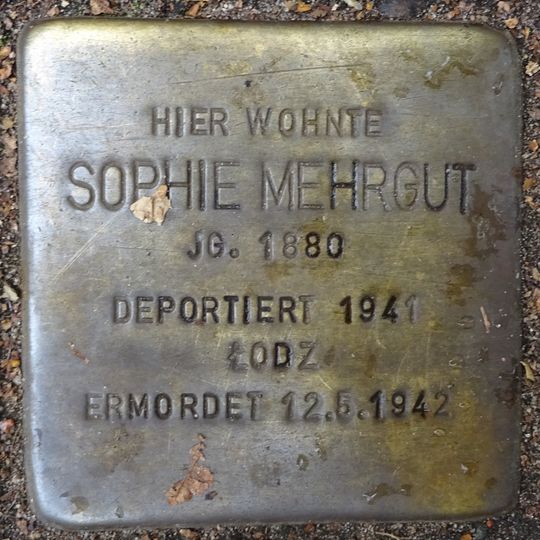 Stolperstein dedicated to Sophie Mehrgut