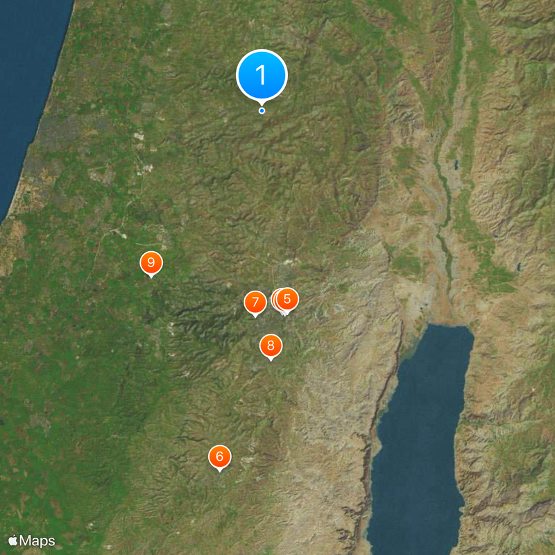 Judea y Samaria Mapa