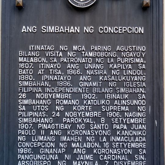 The Church of Concepcion historical marker