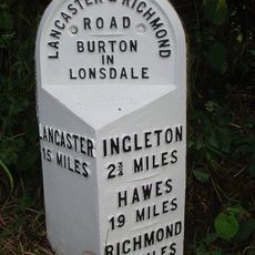 Milestone, just N of Burton in Lonsdale sign