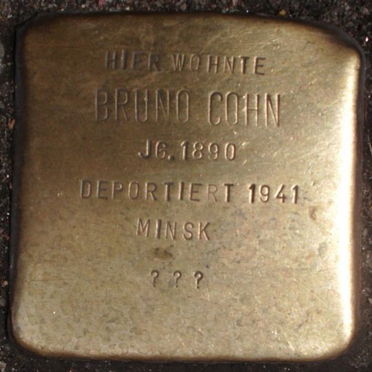 Stolperstein dedicated to Bruno Cohn