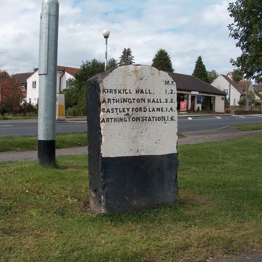 Milepost On West Corner Of Junction With Creskeld Lane At Se 258 428