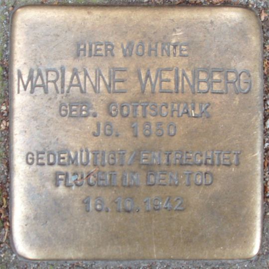 Stolperstein dedicated to Marianne Weinberg