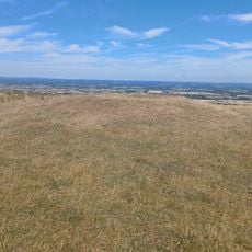 A barrow field, a bowl barrow and a dewpond on Bostal Hill