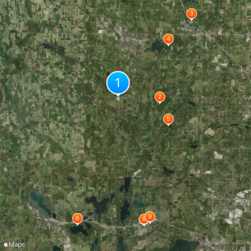 Erin Hills Golf Course Kaart