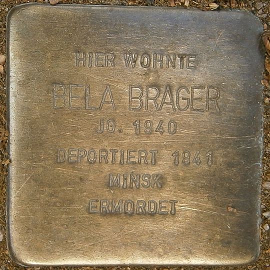 Stolperstein en memoria de Bela Brager