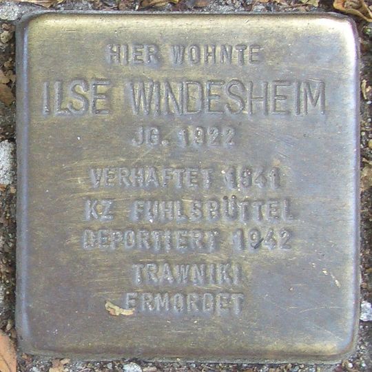Stolperstein dedicated to Ilse Windesheim