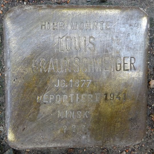 Stolperstein dedicated to Louis Braunschweiger