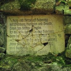 Gedenktafel auf dem Burgstall Hohenegg