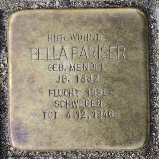 Stolperstein dedicated to Bella Pariser